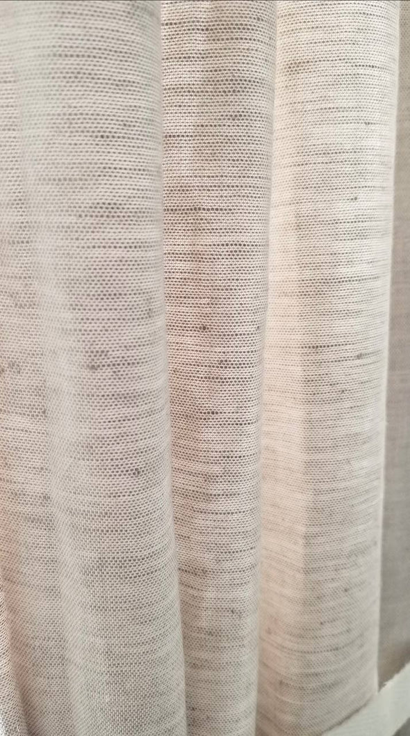 Linen Sheer Curtain Natural Color - Linen Voile - Rod Pocket Heading