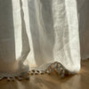 Boho Linen Curtain Panel with Tassels - White, Off-white and Natural Linen Colours