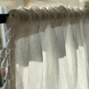 Boho Linen Curtain Panel with Tassels - White, Off-white and Natural Linen Colours