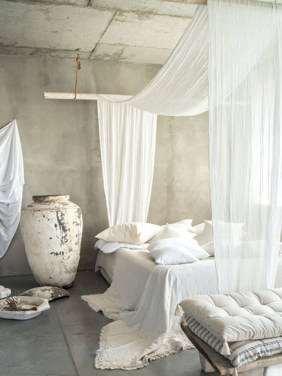 Canopy Bed Scarf - Scarf Over the Bed Linen  Curtain Panel -  Canopy Bed Decoration