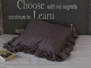 Shabby Chic Linen Ruffled Pillow Sham