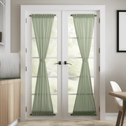 Asparagus Green Linen French Door Curtain