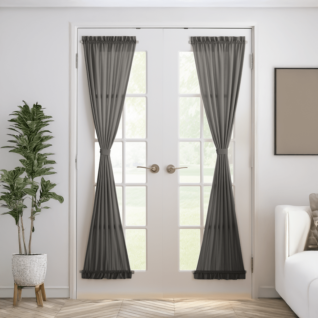 Dim Grey Linen French Door Curtain