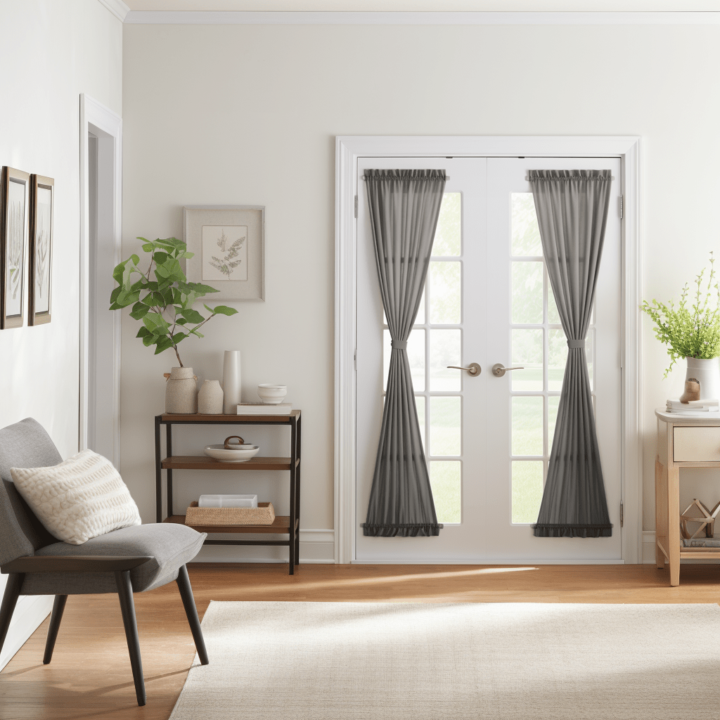 Dim Grey Linen French Door Curtain