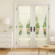 Off-White Sheer Linen French Door Curtain