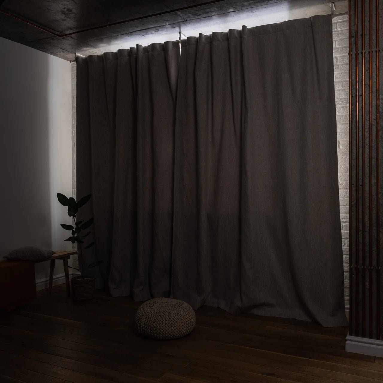 Wavefold Soundproof Linen Curtain Panel - Suitable For S-Fold Track - Custom Sizes - 24 Colours Avaiable