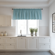 Aquamarine Blue Linen Valance - Blackout Lining