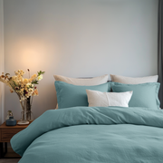 Aquamarine Linen Quilt Cover