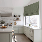 Asparagus Green Linen Roman Blinds - Blackout Lining