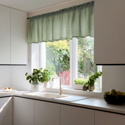 Asparagus Linen Kitchen Valance - Blackout Lining