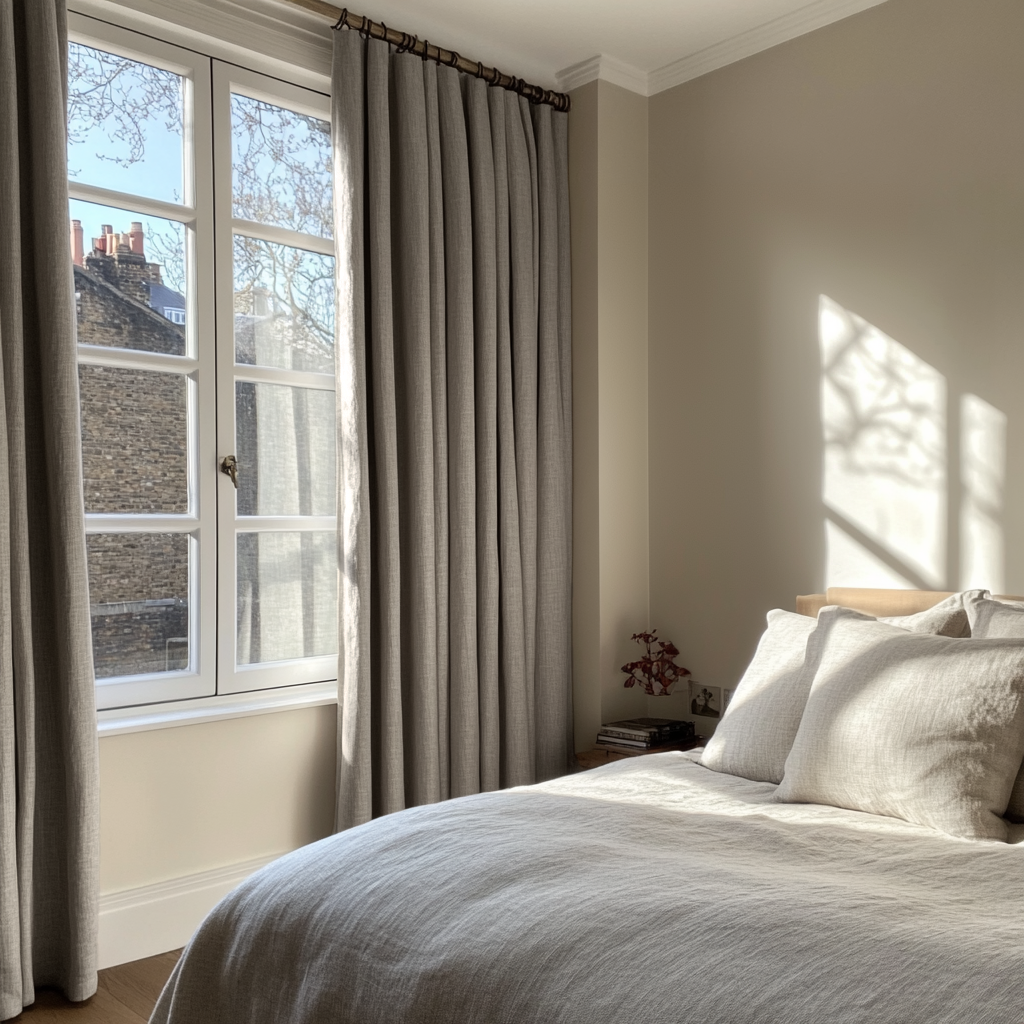 Natural Beige Bedroom Blackout Curtains
