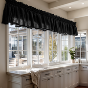 Black Linen Kitchen Valance