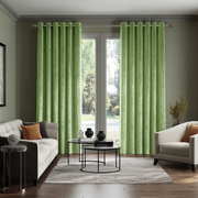Light Green Velvet Blackout Eyelet Curtain