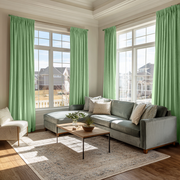 Lime Green Velvet Blackout Pencil Pleat Curtain