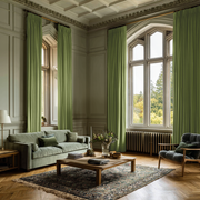 Moss Green Velvet Blackout Pencil Pleat Curtain