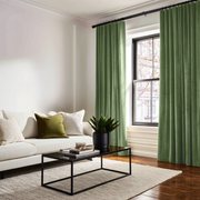 Sage Green Velvet Blackout S-Fold Curtain