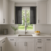 Charcoal Linen Cafe Curtains