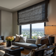 Charcoal Linen Roman Blinds - Cotton Lining