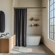Charcoal Grey Linen Shower Curtain