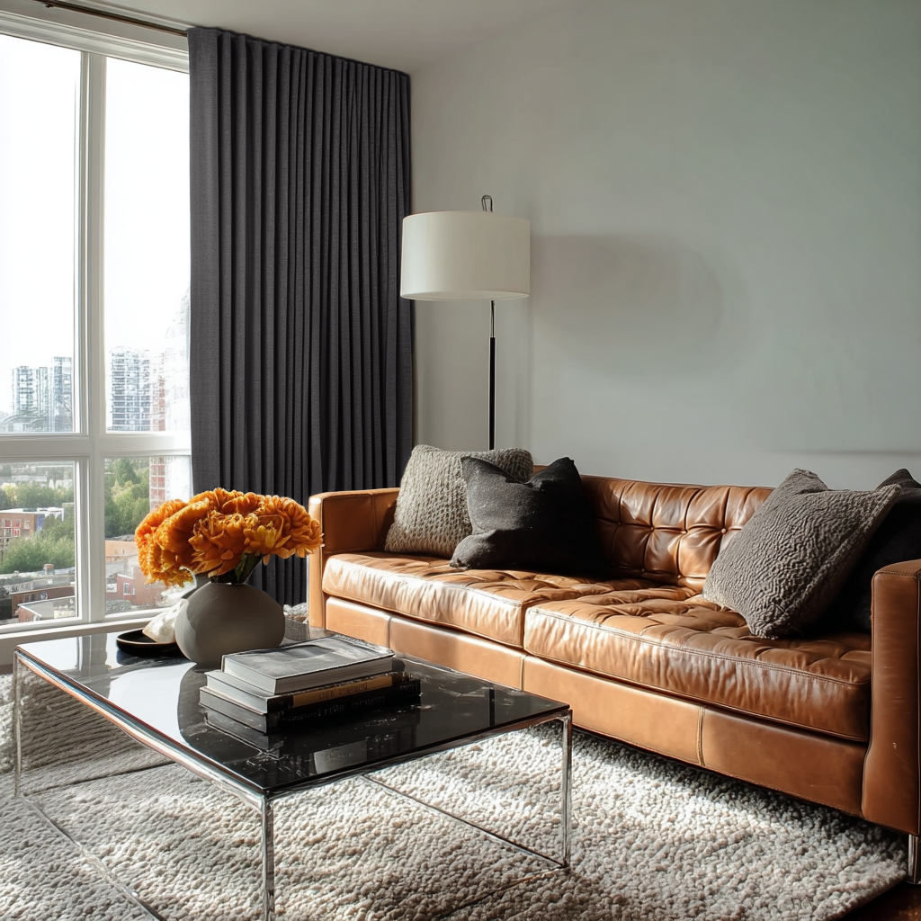 Charcoal Linen Soundproof Curtains with Multitape