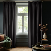 Charcoal Grey Linen Thermal Pinch Pleat Curtains