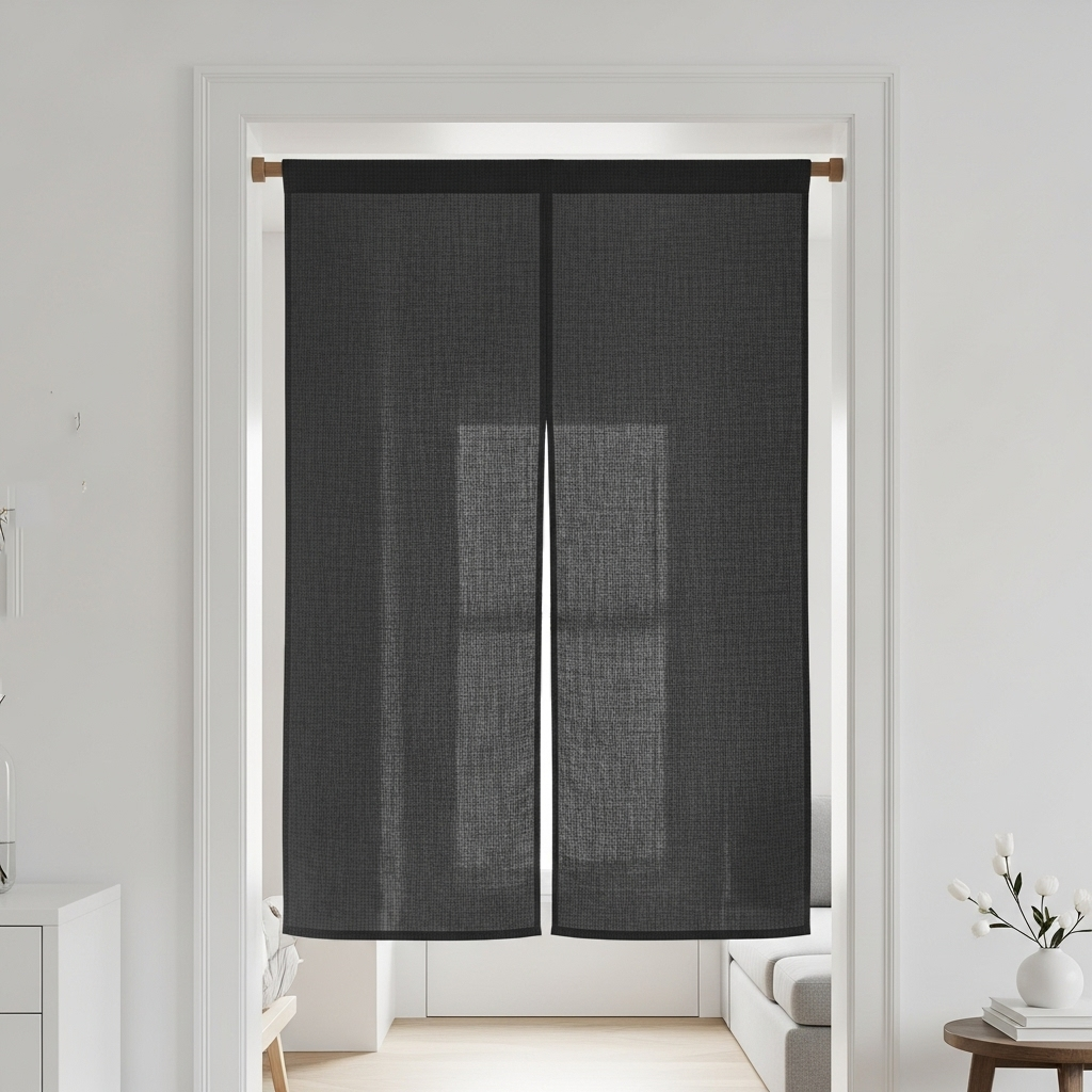 Charcoal Linen Noren Curtain