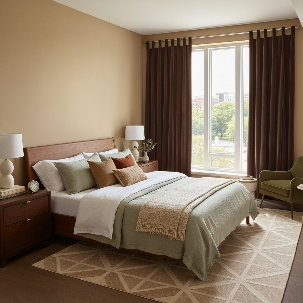 Chocolate Brown Velvet Tab Top Curtains