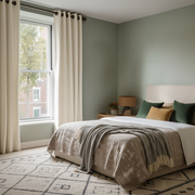 Cream Linen Eyelet Curtains - Blackout Lining