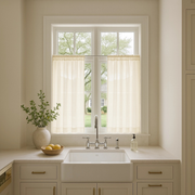 Cream Linen Kitchen Curtains