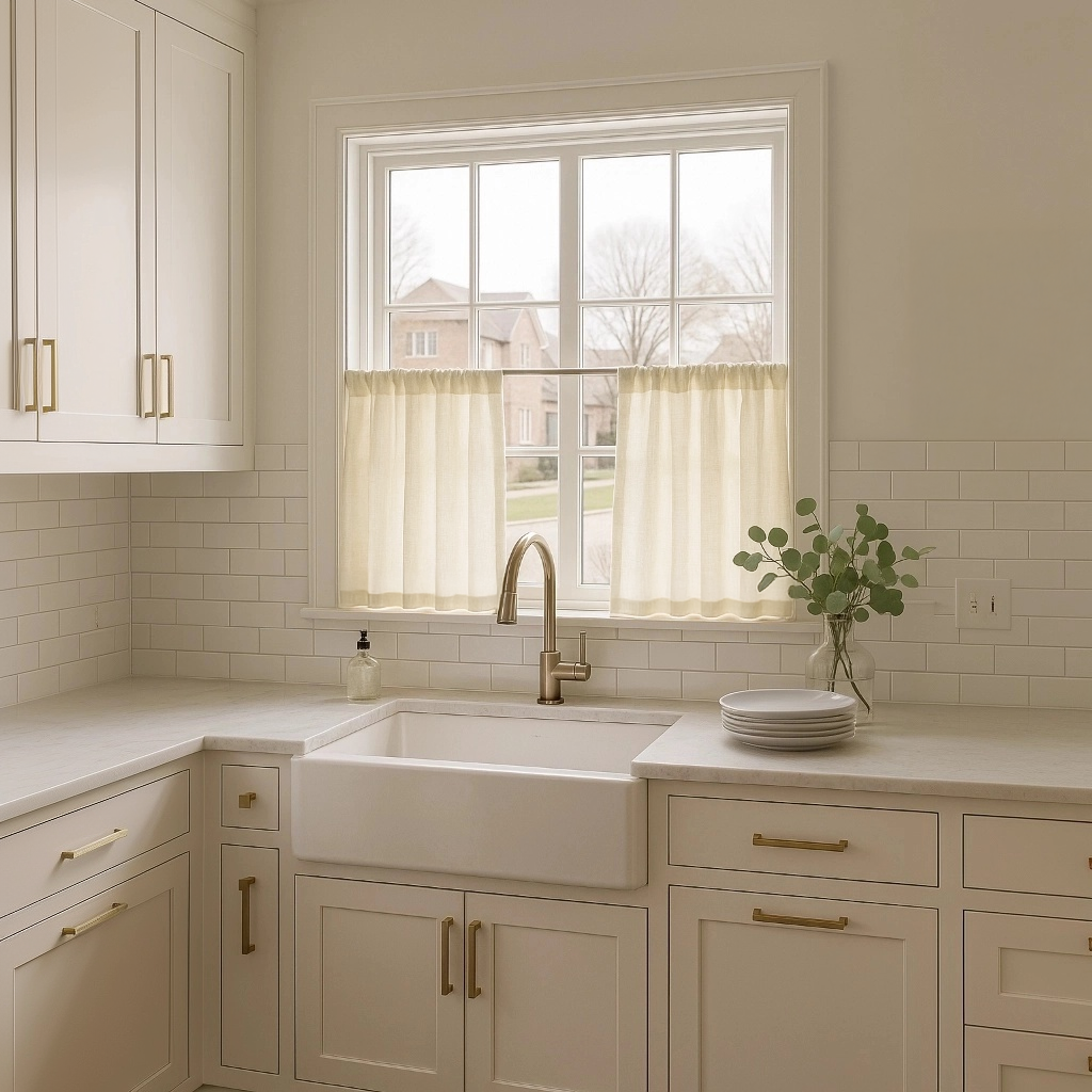 Cream Linen Kitchen Curtains
