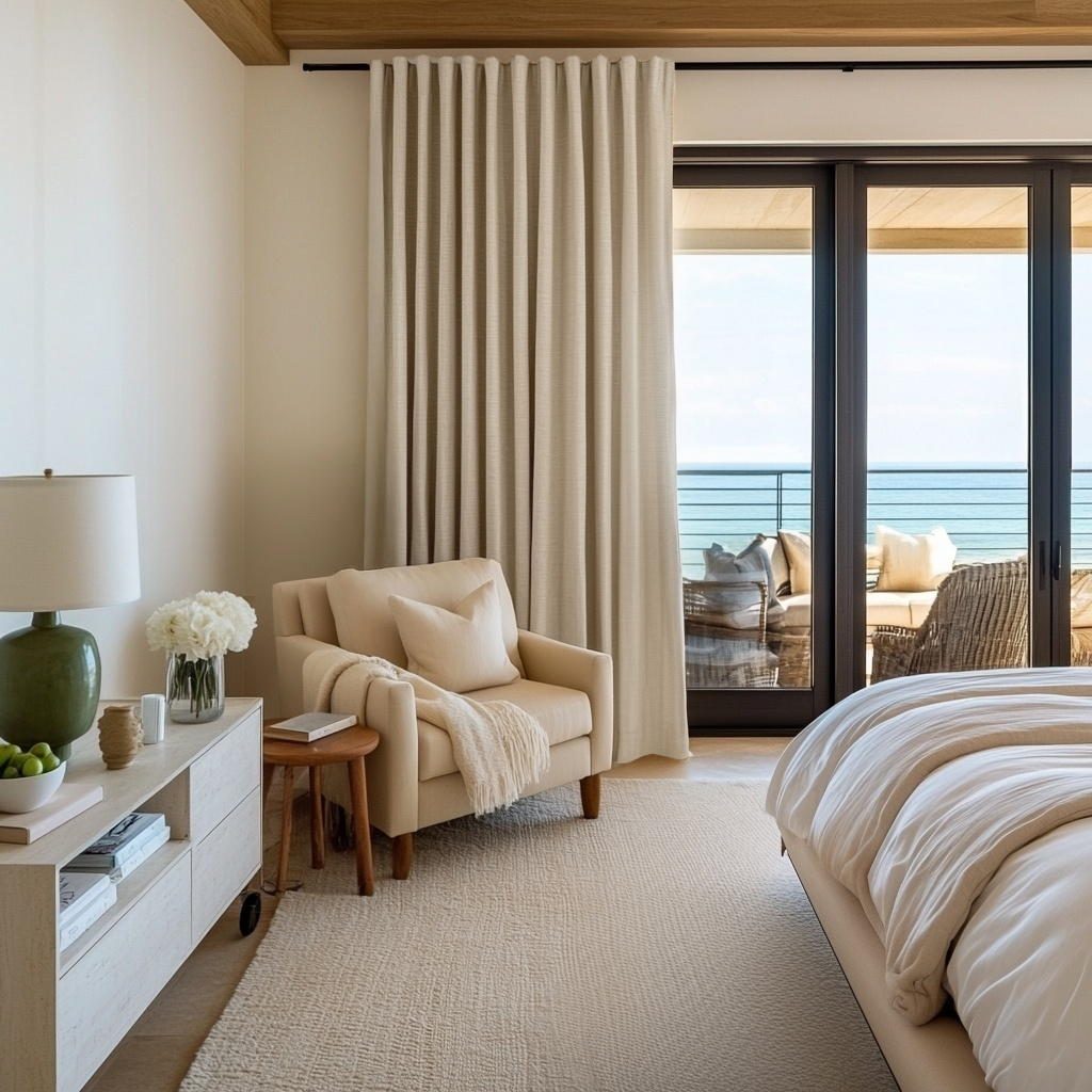 Cream Linen Thermal Curtains with Multitape