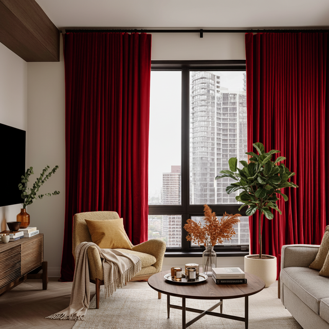 Red Curtains - Sheer & Blackout Red Curtains