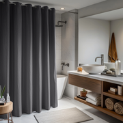 Dim Grey Hookless Linen Shower Curtain