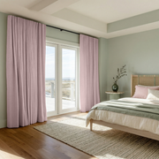 Dusty Pink Linen Thermal Curtains with Multitape