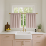 Dusty Pink Thermal Linen Kitchen Curtains
