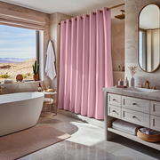 Dusty Rose Hookless Linen Shower Curtain