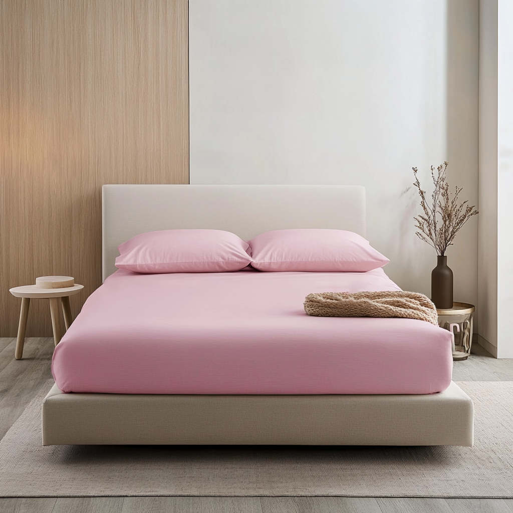 Dusty Rose Linen Extra Deep Fitted Sheet 