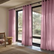 Dusty Rose Linen Eyelet Curtains