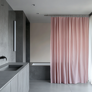 Dusty Rose Linen Shower Curtain