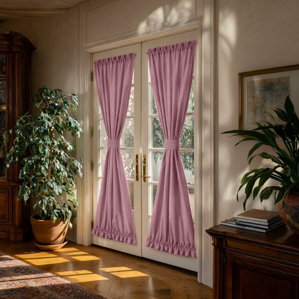 Dusty Rose Linen French Door Curtains