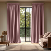 Dusty Rose Pencil Pleat Blackout Linen Curtains