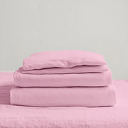 Dusty Rose Linen Extra Deep Fitted Sheet Set