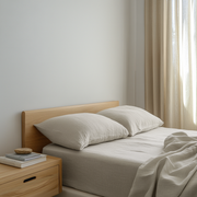 Ecru Beige Washed Linen Heavyweight Extra Deep Fitted Sheet Set
