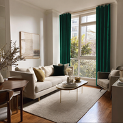 Emerald Green Velvet Eyelet Blackout Curtains