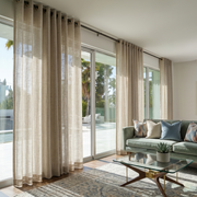 Natural Sheer Linen Eyelet Curtains
