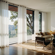 Off-White Sheer Linen Eyelet Curtains