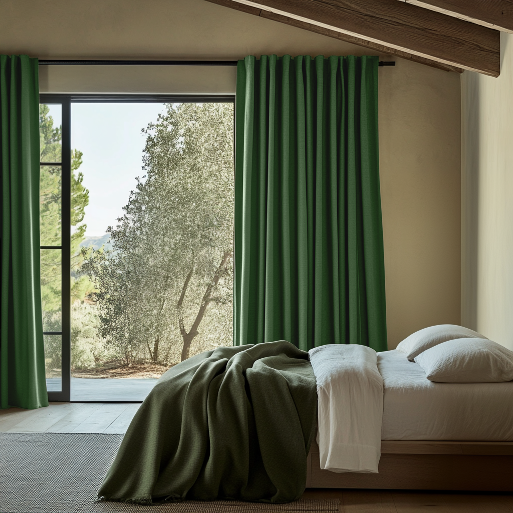 Forest Green Bedroom Blackout Curtains