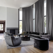 Grey Velvet Thermal Curtains with Multitape
