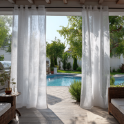 Off-White Sheer Grommet Curtain