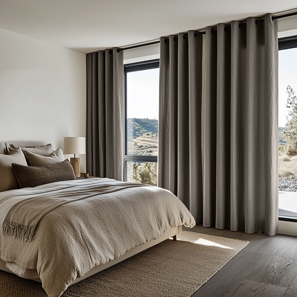 Natural Heavy Weight Linen Eyelet Curtain - Cotton Lining